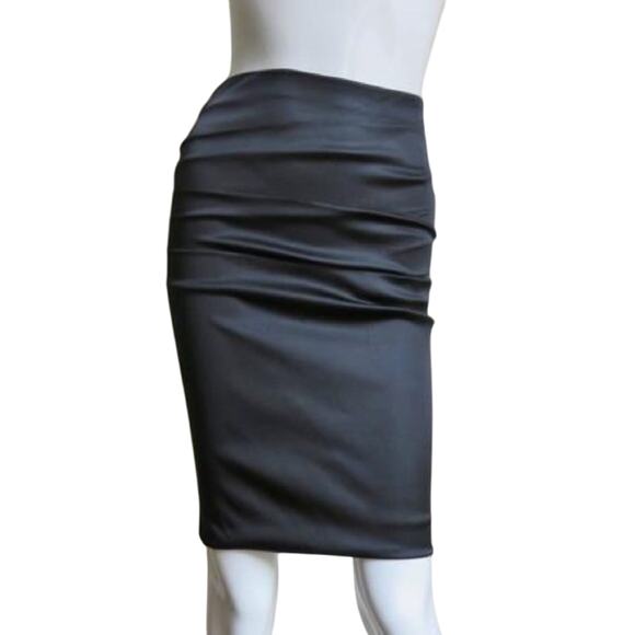 Dolce & Gabbana Black Pencil Silk Skirt Size EU 40 US 10 - Picture 1 of 6